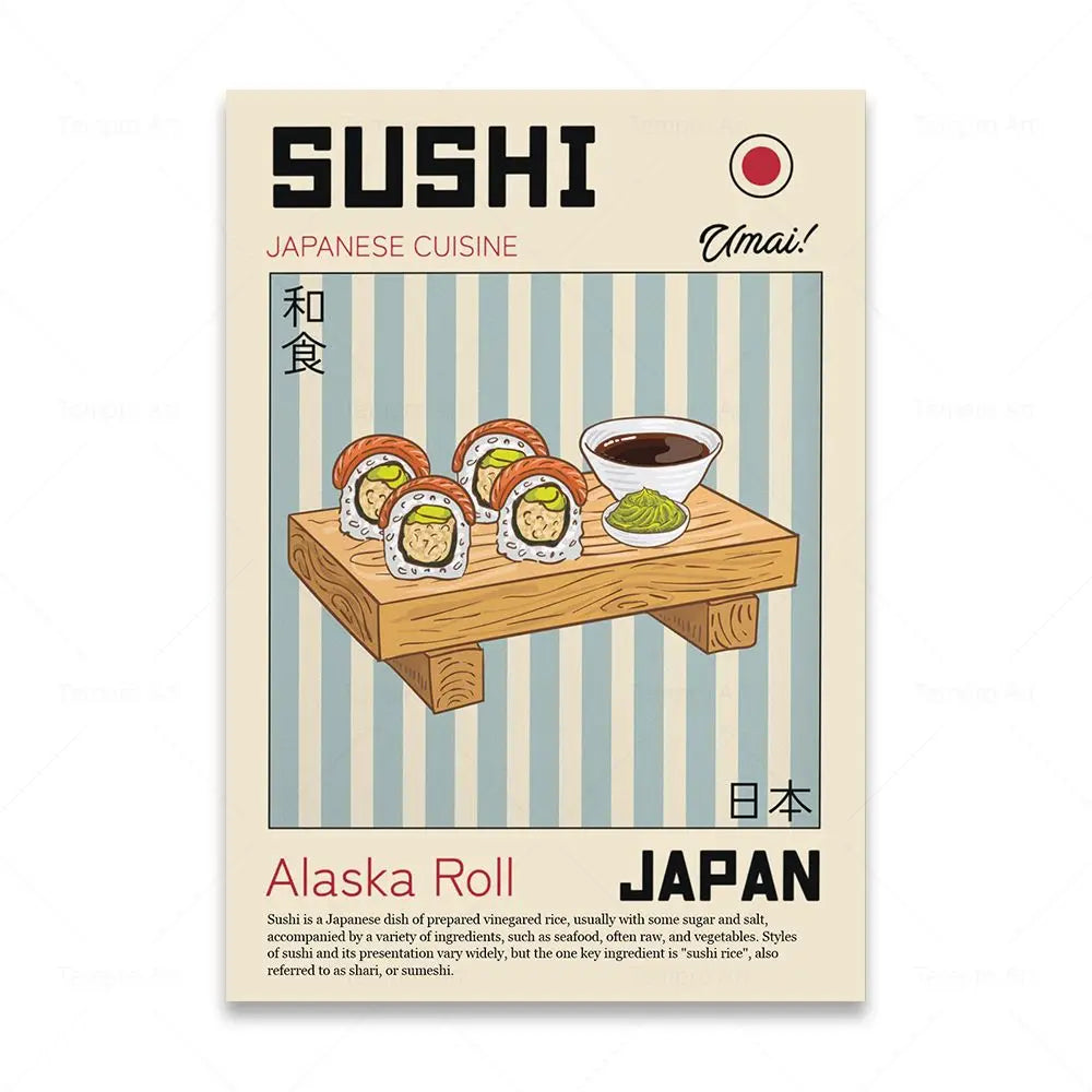 Kitchen Food Pizza Ramen Sushi Spaghett Wall Art Canvas Painting Nordic Posters And Prints Wall Pictures For Living Room Decor