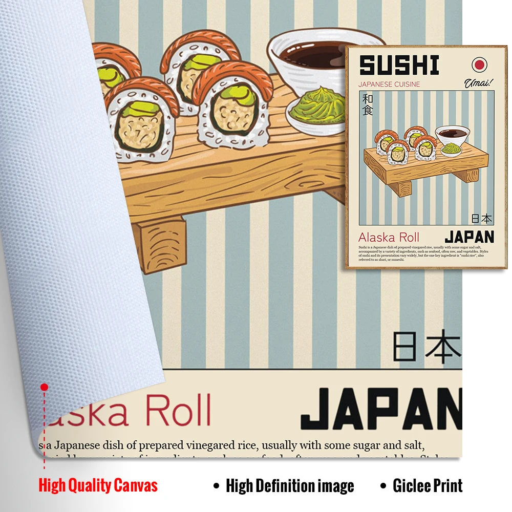 Kitchen Food Pizza Ramen Sushi Spaghett Wall Art Canvas Painting Nordic Posters And Prints Wall Pictures For Living Room Decor