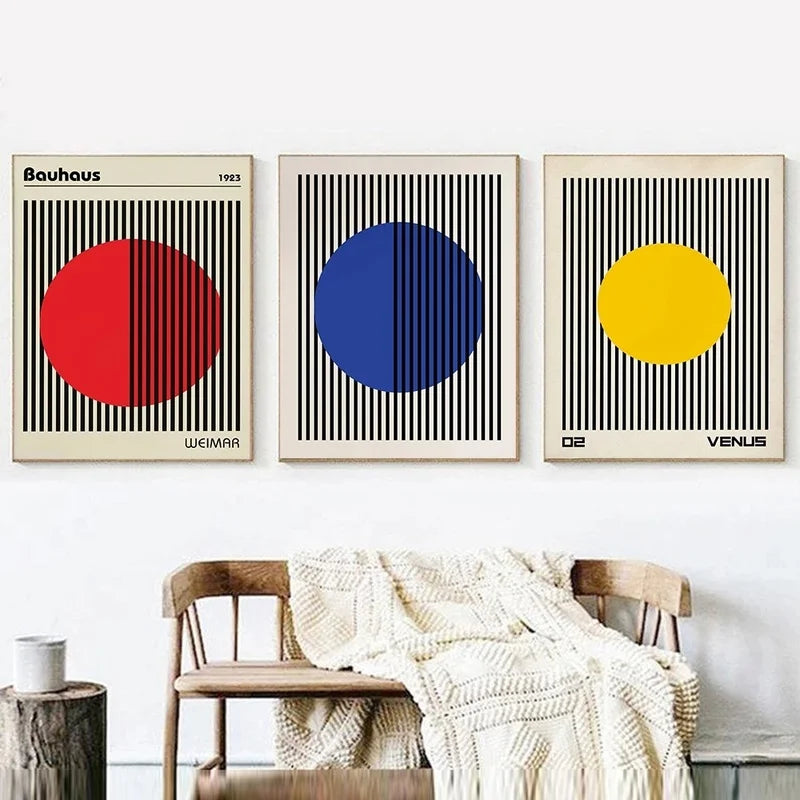 Modern Minimalist Art Bauhaus Exhibition Geometric Posters Artwork Canvas Prints Abstract Painting Living Room Murals Home Decor