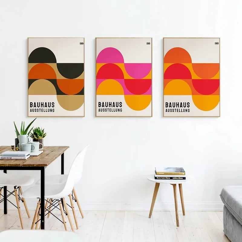 Modern Minimalist Art Bauhaus Exhibition Geometric Posters Artwork Canvas Prints Abstract Painting Living Room Murals Home Decor