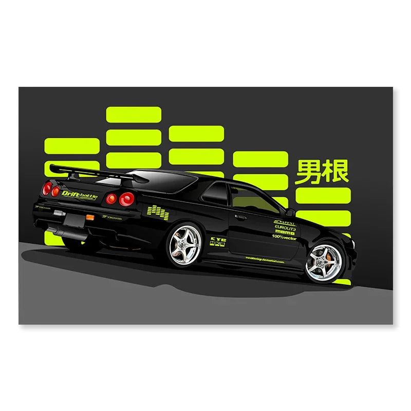 Racing Car Posters Fast and Furious Sport Cars Canvas Painting Racer Motorsport Livingroom Wall Art Printed Picture Home Decor
