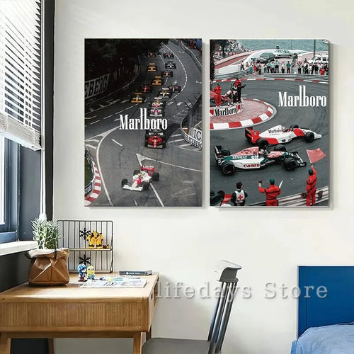 Canvas Painting Vintage Monaco Modern Fashion Racing Sports Car Photo Poster Print Wall Art For Room Home Decor Gift Wall Decor