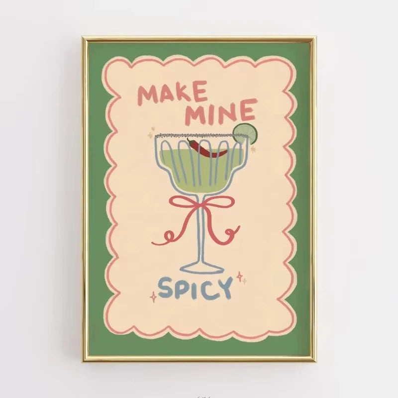 Funny Kitchen Quote Poster Retro Food Illustration Canvas Painting Print Coffee Lover Wall Art Picture Modern Kitchen Home Decor
