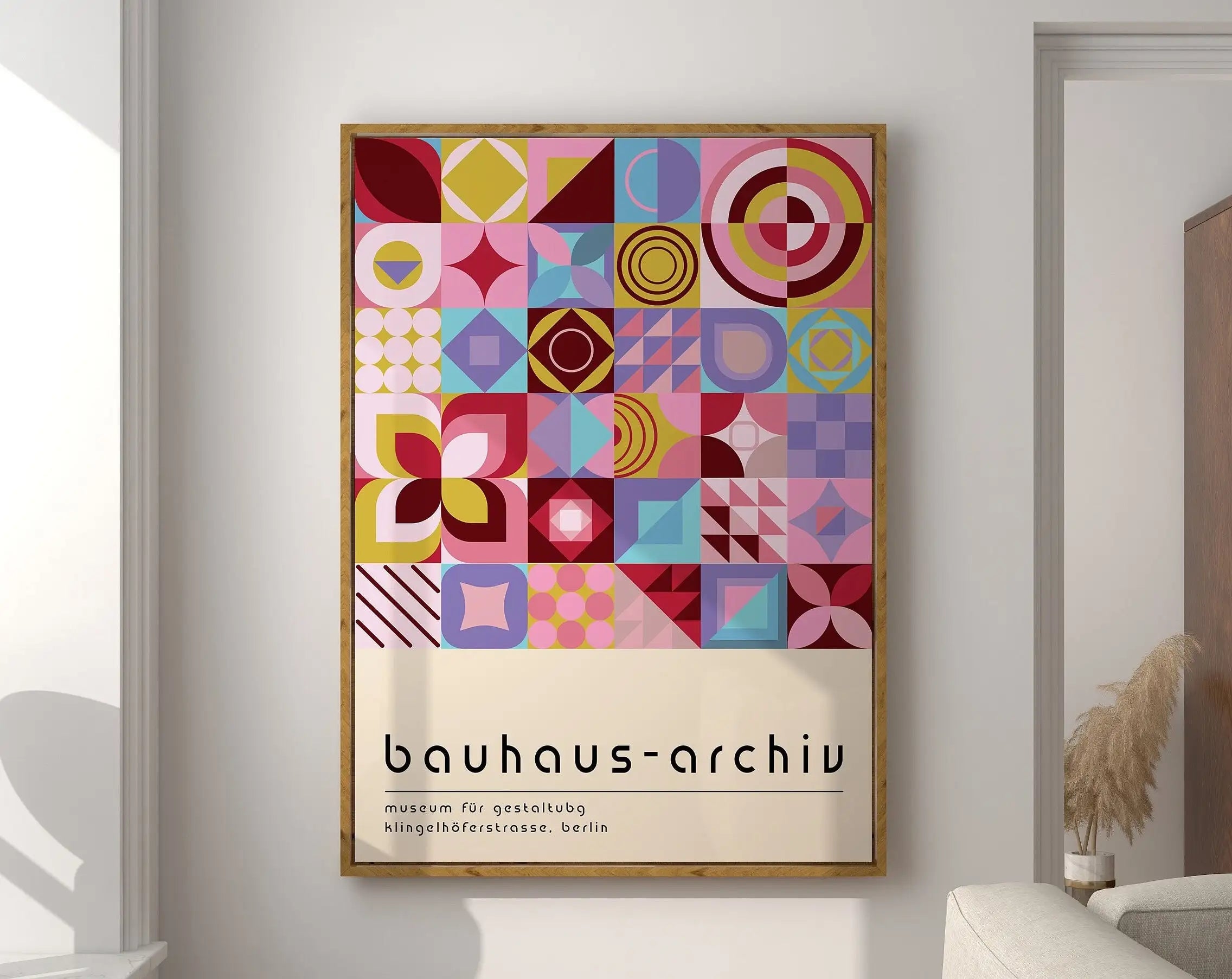 Modernist Bauhaus Geometric Canvas Poster Living Room Wall Art Retro Prints Mid Century Home Decorative Wall Art Painting