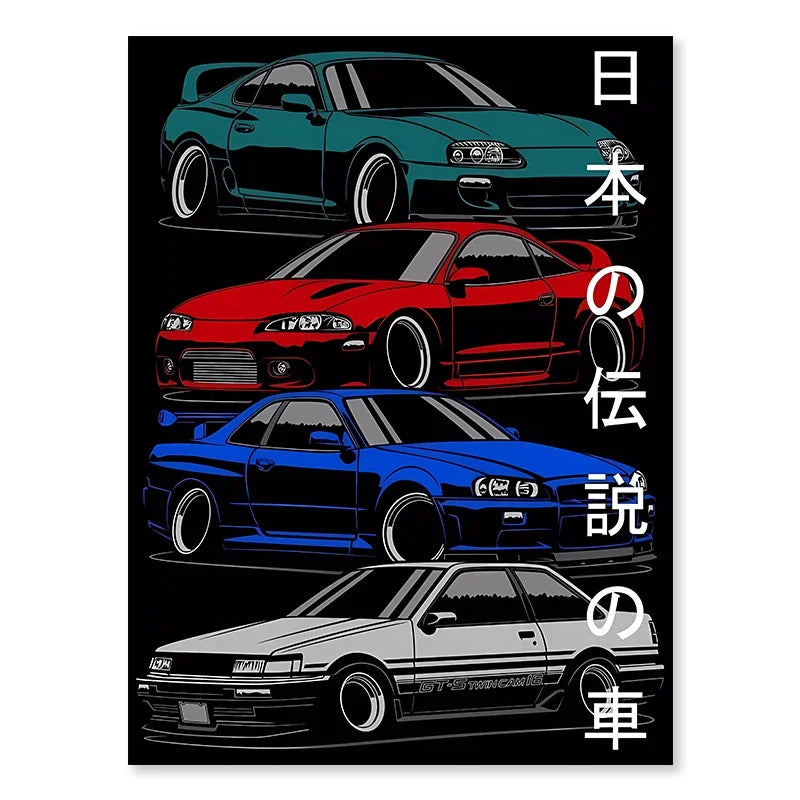 Racing Car Posters Fast and Furious Sport Cars Canvas Painting Racer Motorsport Livingroom Wall Art Printed Picture Home Decor