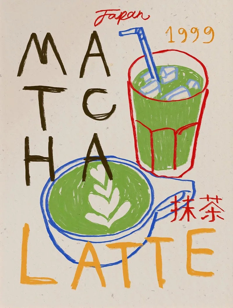 Coffee Mugs Matcha Latte Kitchen French Martini Cocktail Poster Print Wall Art Pictures Canvas Painting Room Home Decor Gift