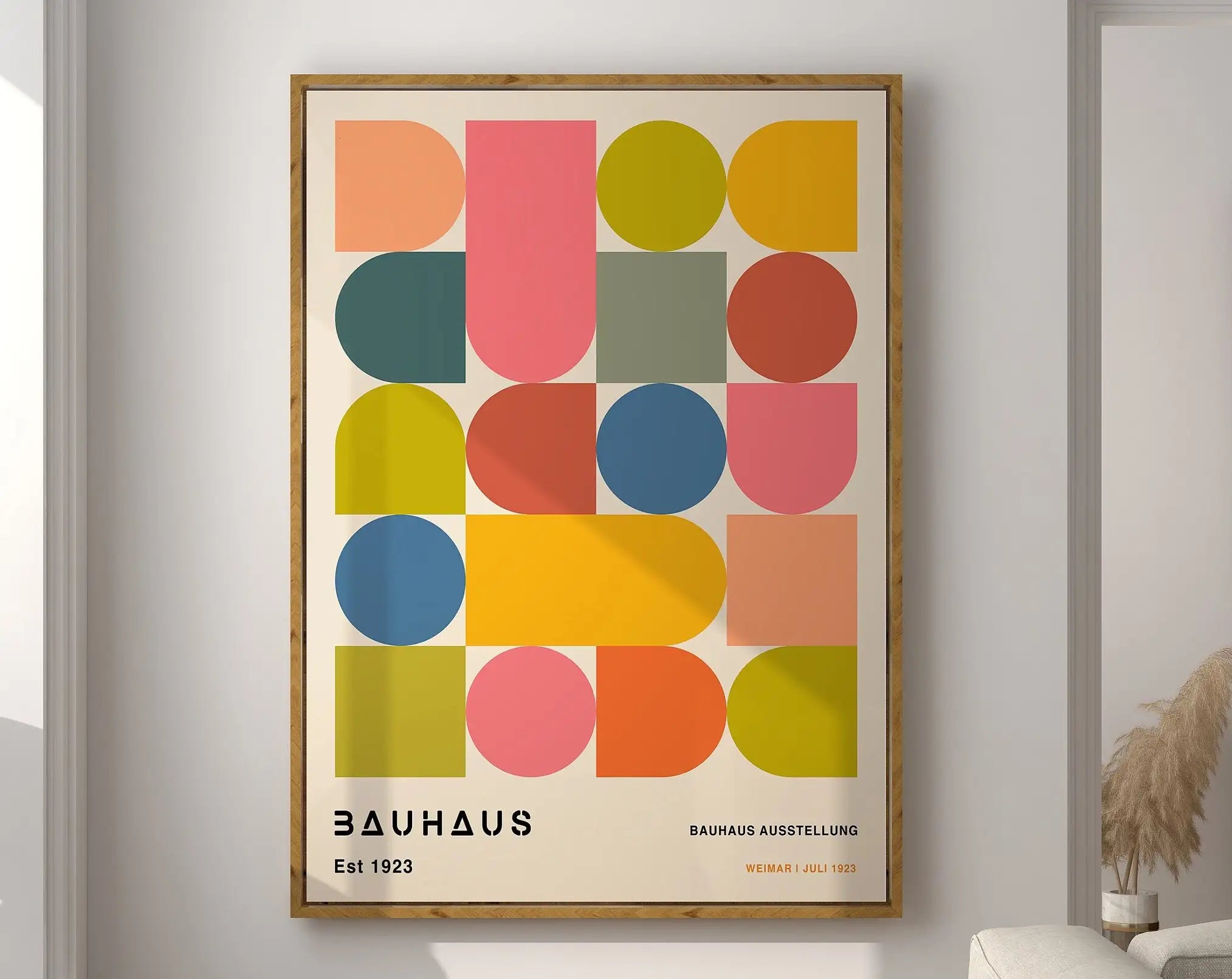 Modernist Bauhaus Geometric Canvas Poster Living Room Wall Art Retro Prints Mid Century Home Decorative Wall Art Painting
