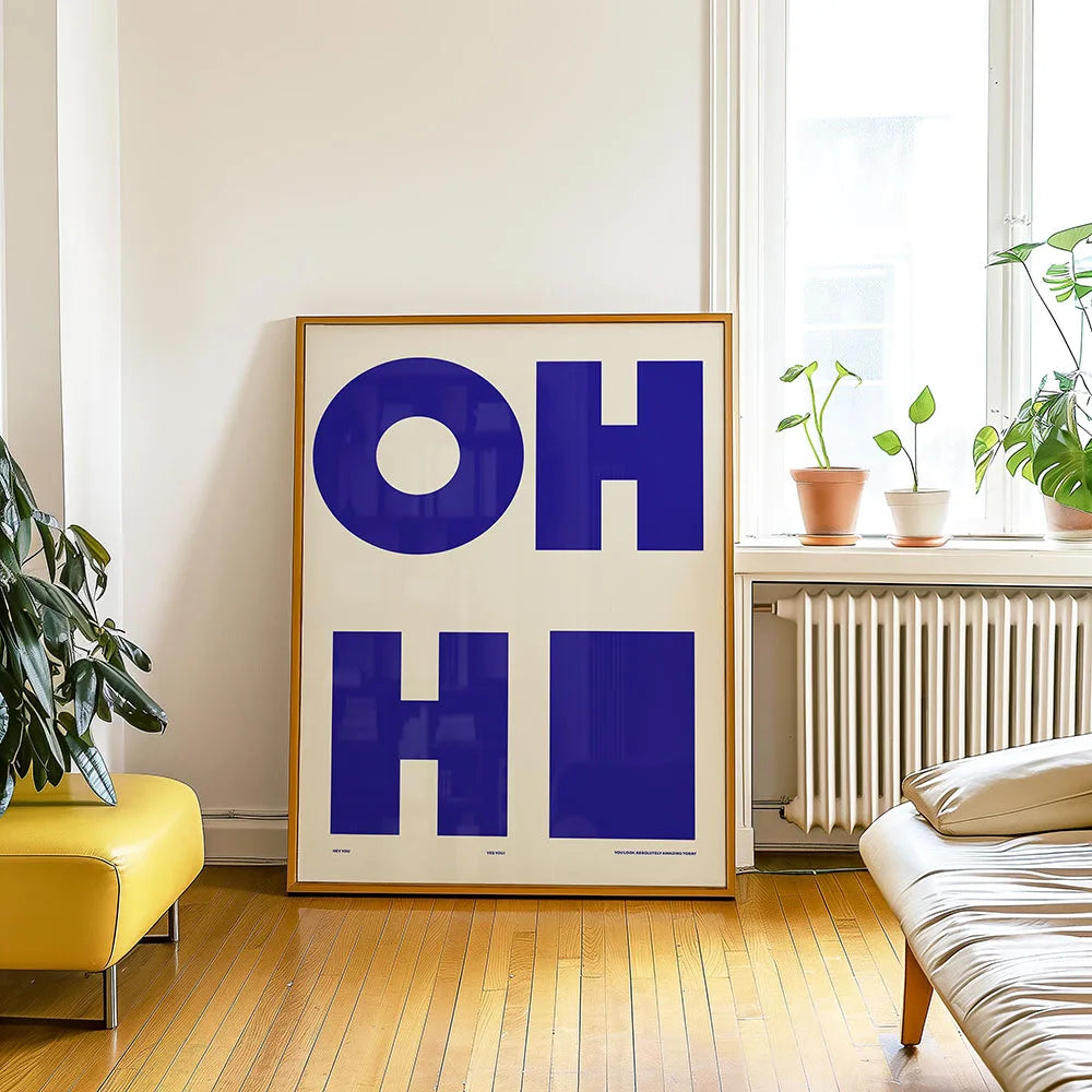 Modern Text OH HI OK Poster Prints Motivational Quote Canvas Painting Wall Art Picture for Study Studio Living Room Home Decor