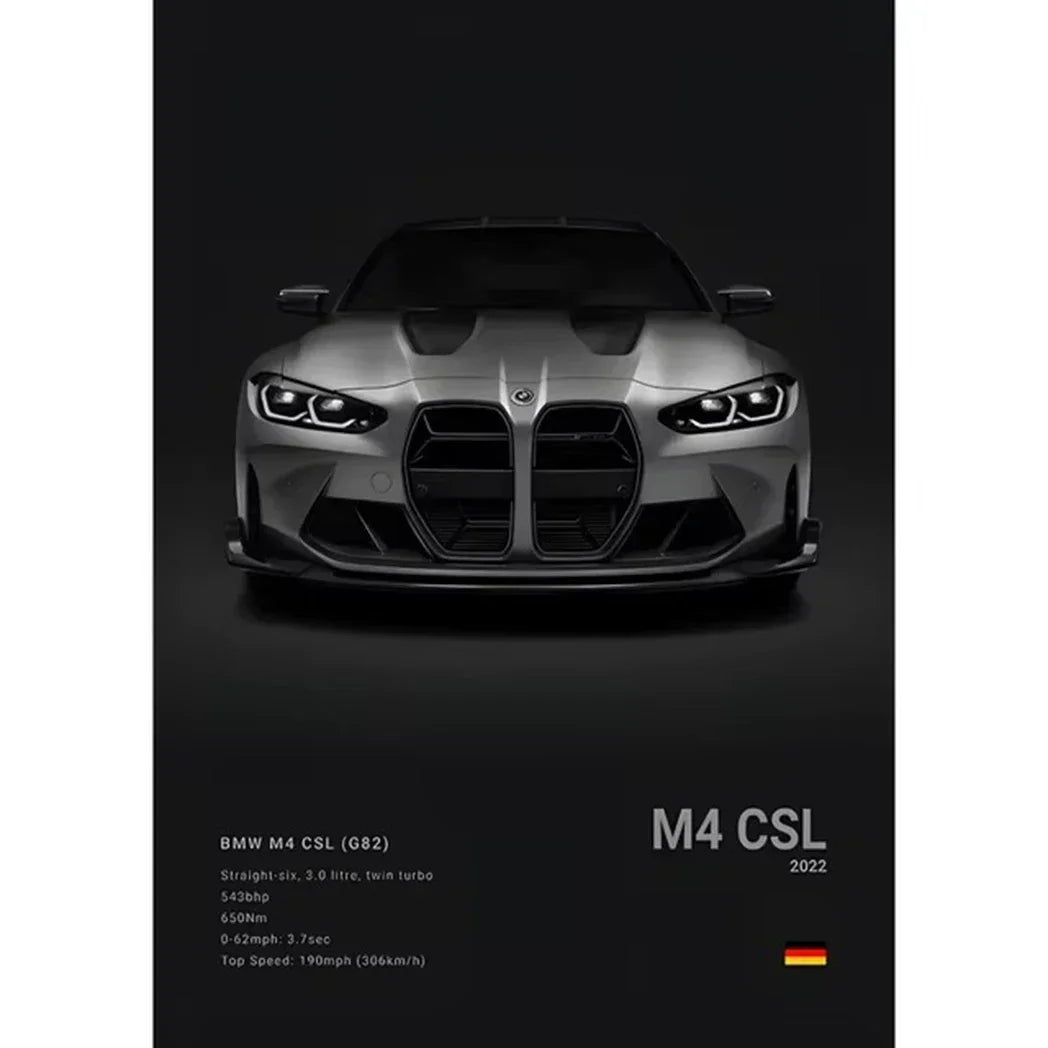 Pop Art Car Wall Art Posters for Modern Home Decor Canvas Prints M2 M3 M4 M5 Z8 CSL GTS Gifts For Car Enthusiasts Pictures Print