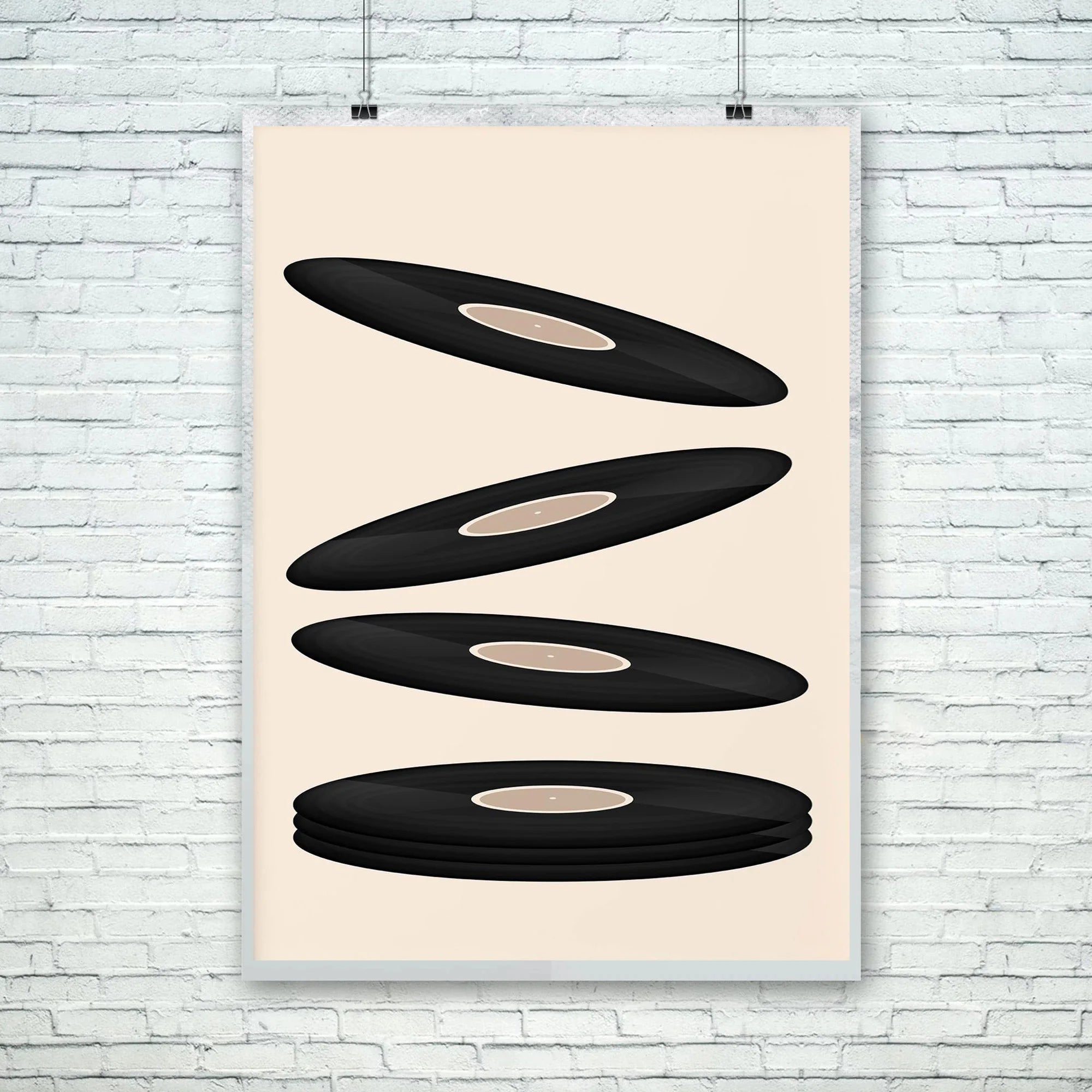 Cartoon Abstract Simple Black and White Music Vinyl Record Poster Canvas Paint Prints Art Pictures Room Home Wall Decor Gift