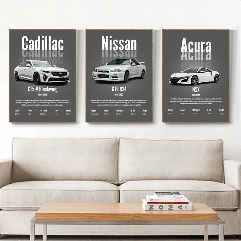 Modern Simplicity Personality mainstream The High-end Luxury Car abstract Poster Canvas Painting Living Room Wall art home Decor