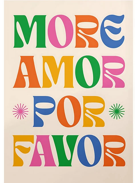 Modern More Mas Amor Por Favor Spanish Quote Canvas Prints Poster Print Pink Painting Bedroom Picture Decoration Cuadro No Frame