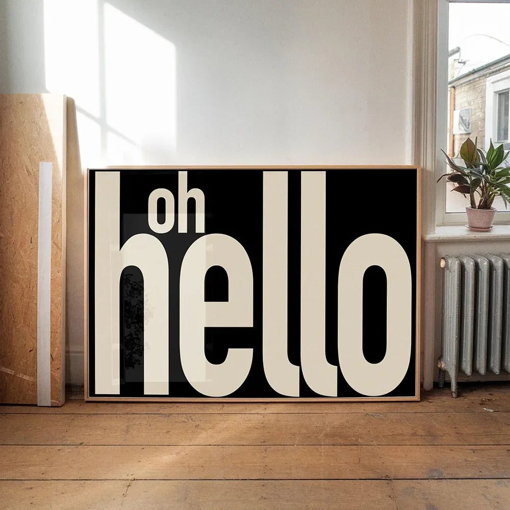 Modern Text OH HI OK Poster Prints Motivational Quote Canvas Painting Wall Art Picture for Study Studio Living Room Home Decor