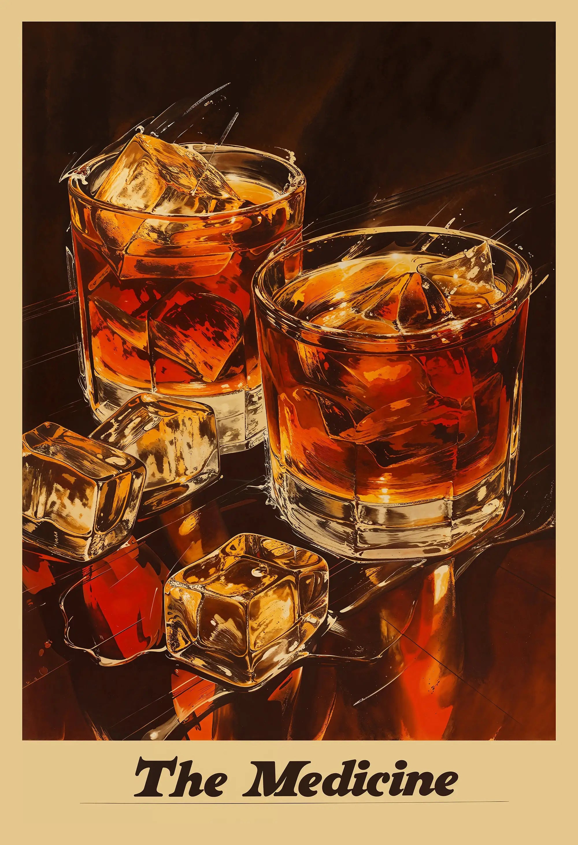 Vintage Wine Advertising Style Whiskey Illustration Bartending Poster Canvas Paintings Wall Art Pictures Bar Club Home Decor