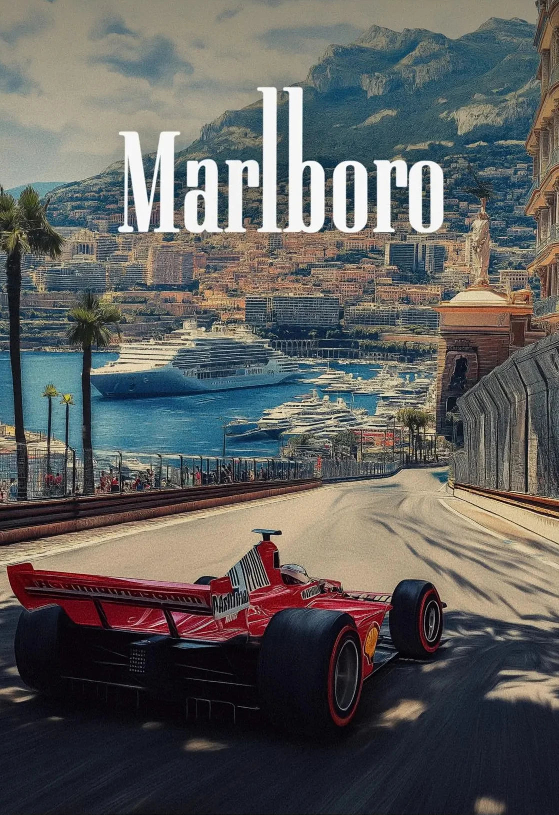 Canvas Painting Vintage Monaco Modern Fashion Racing Sports Car Photo Poster Print Wall Art For Room Home Decor Gift Wall Decor