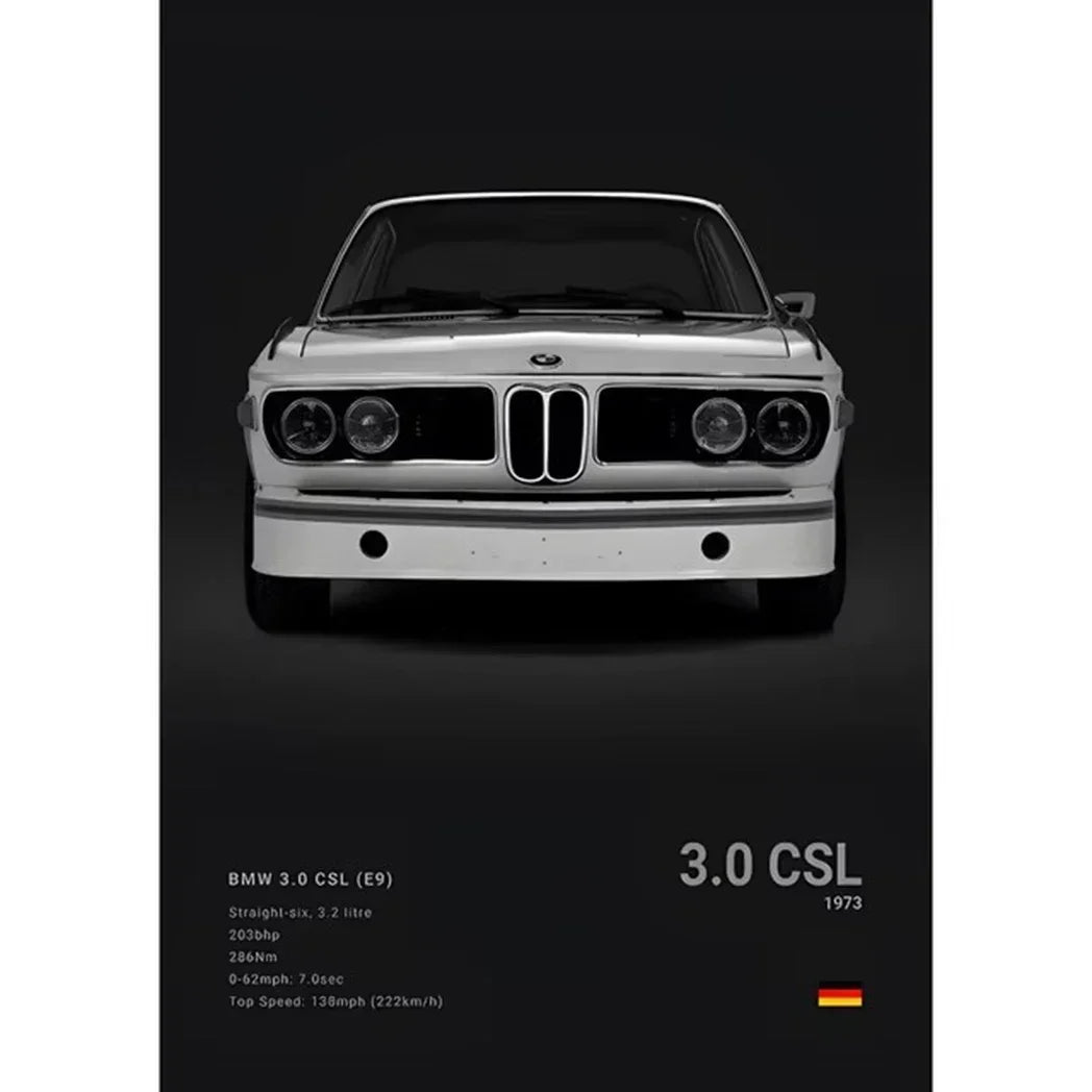 Pop Art Car Wall Art Posters for Modern Home Decor Canvas Prints M2 M3 M4 M5 Z8 CSL GTS Gifts For Car Enthusiasts Pictures Print
