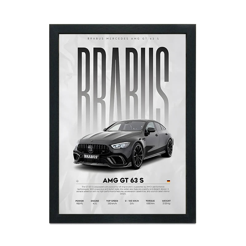 Canvas Painting Wall Art Classic Retro Car Poster and A4 Black Photo Frame 21x30CM Canvas Print Home Decoration Pictures