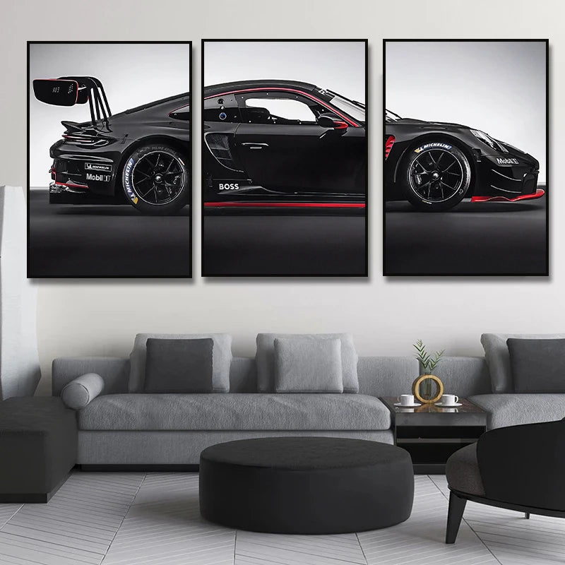 Fashion Pop Super Sports Car Luxury Racing Car GT3  Poster Canvas Painting Print HD Wall Art Living Room, Room Home Decor