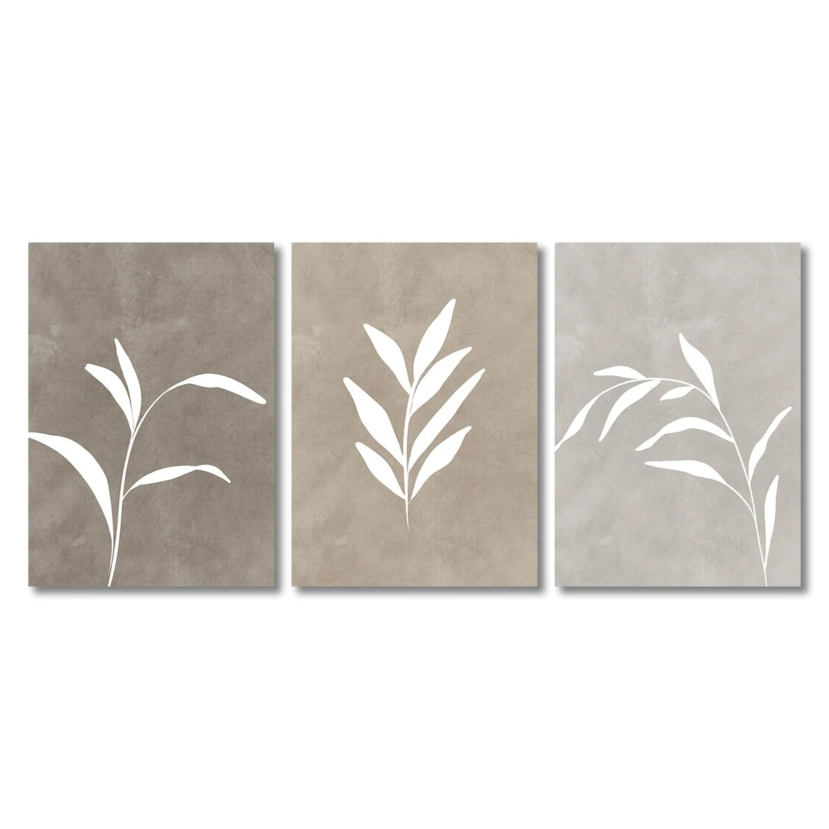 Wall Art Decor Paintings Warm Tones Posters Home Creative Gifts 3pcs Neutral Minimalist Abstract Fern Boho,frameless