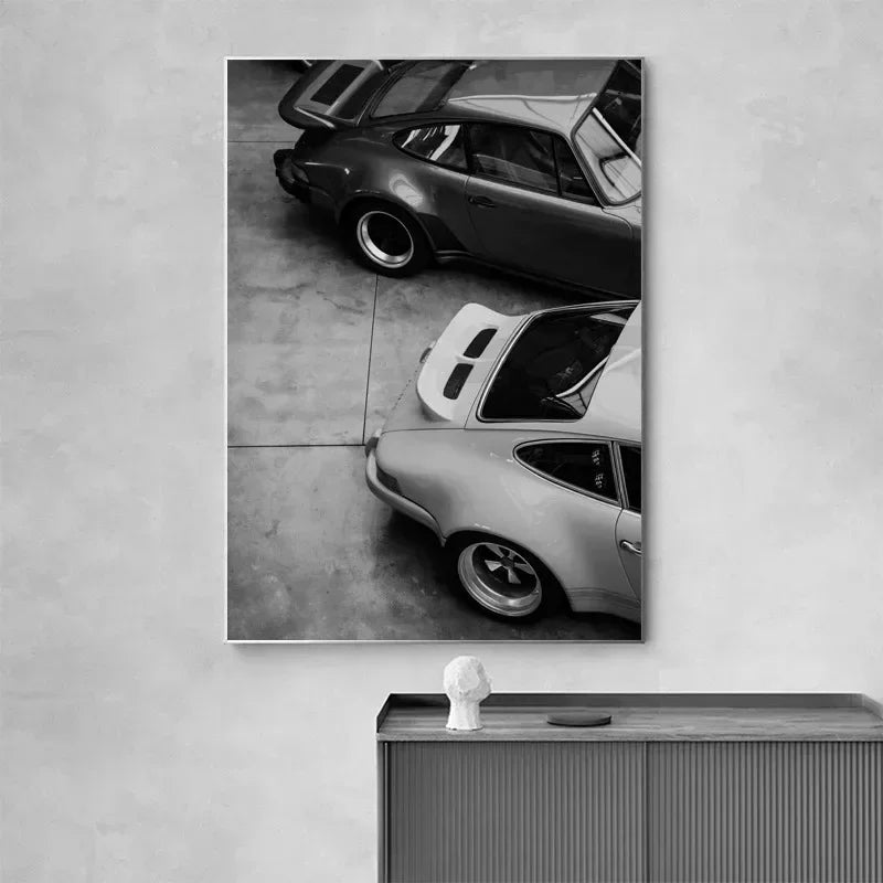 Sports Car Posters And Prints Canvas Painting Portrait Of Middle Ages Black And White Wall Art Pictures Home Bar Room Decoration
