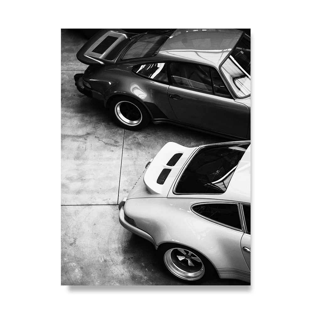 Large Fashion Luxury Car Wall Art Simple Black and White Supercar HD Canvas Poster Prints Home Living Room Decoration No Frame