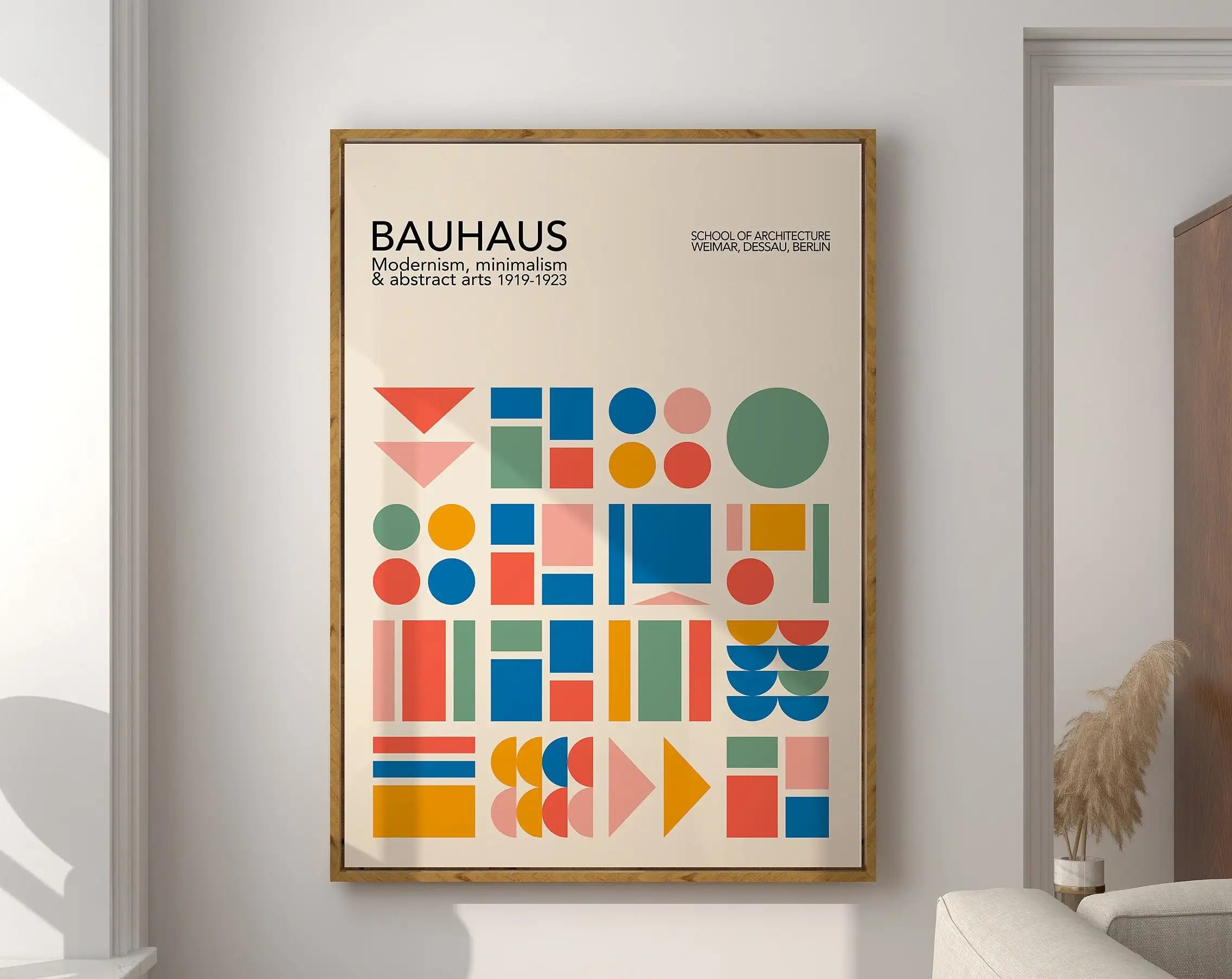 Modernist Bauhaus Geometric Canvas Poster Living Room Wall Art Retro Prints Mid Century Home Decorative Wall Art Painting