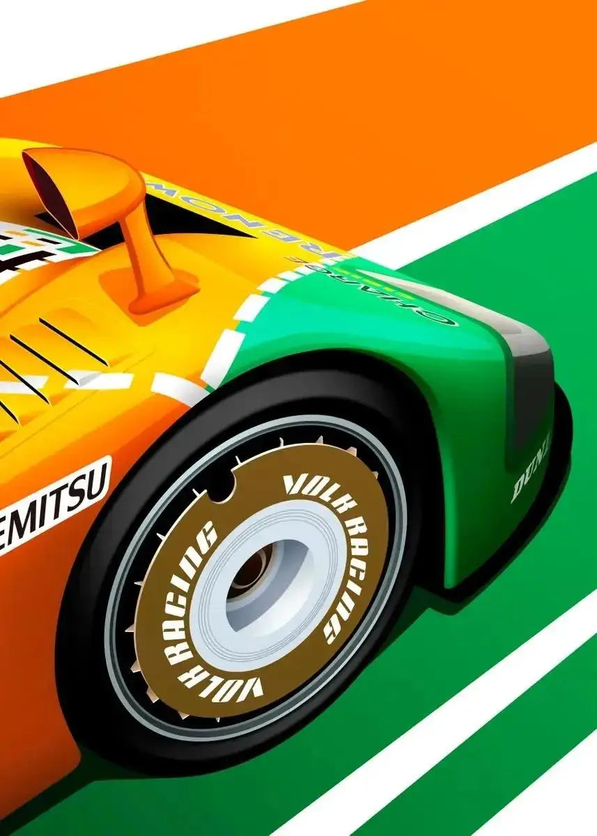 Modern Racing Car Canvas Wall Art  Cartoon Racer Poster for Boys Room Living Room Decor  Aesthetic Motorsport Prints for Home De