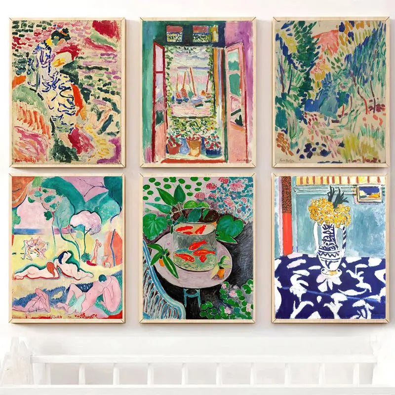 Matisse Retro Posters and Prints Abstract Landscape Wall Art Vintage Canvas Painting Wall Pictures for Living Room Home Decor