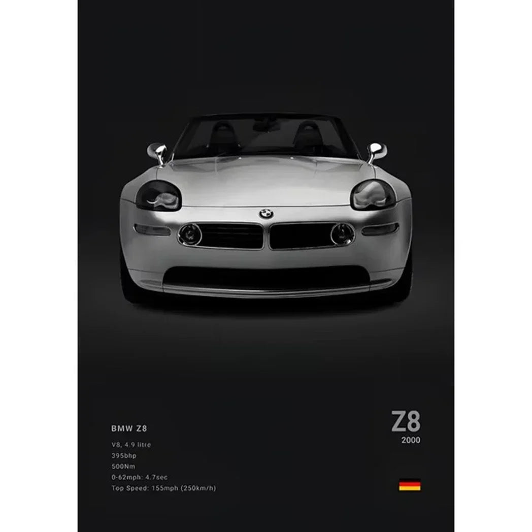 Pop Art Car Wall Art Posters for Modern Home Decor Canvas Prints M2 M3 M4 M5 Z8 CSL GTS Gifts For Car Enthusiasts Pictures Print