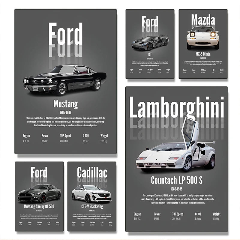 Modern Simplicity Personality mainstream The High-end Luxury Car abstract Poster Canvas Painting Living Room Wall art home Decor