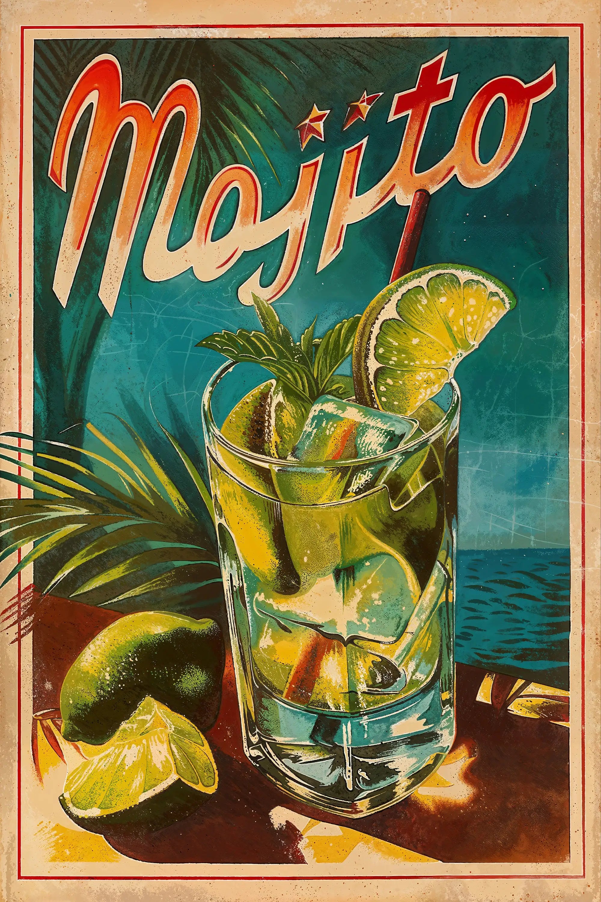 Vintage Wine Advertising Style Whiskey Illustration Bartending Poster Canvas Paintings Wall Art Pictures Bar Club Home Decor