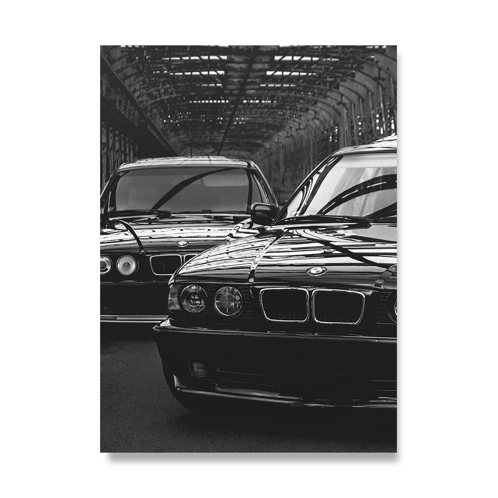 Large Fashion Luxury Car Wall Art Simple Black and White Supercar HD Canvas Poster Prints Home Living Room Decoration No Frame