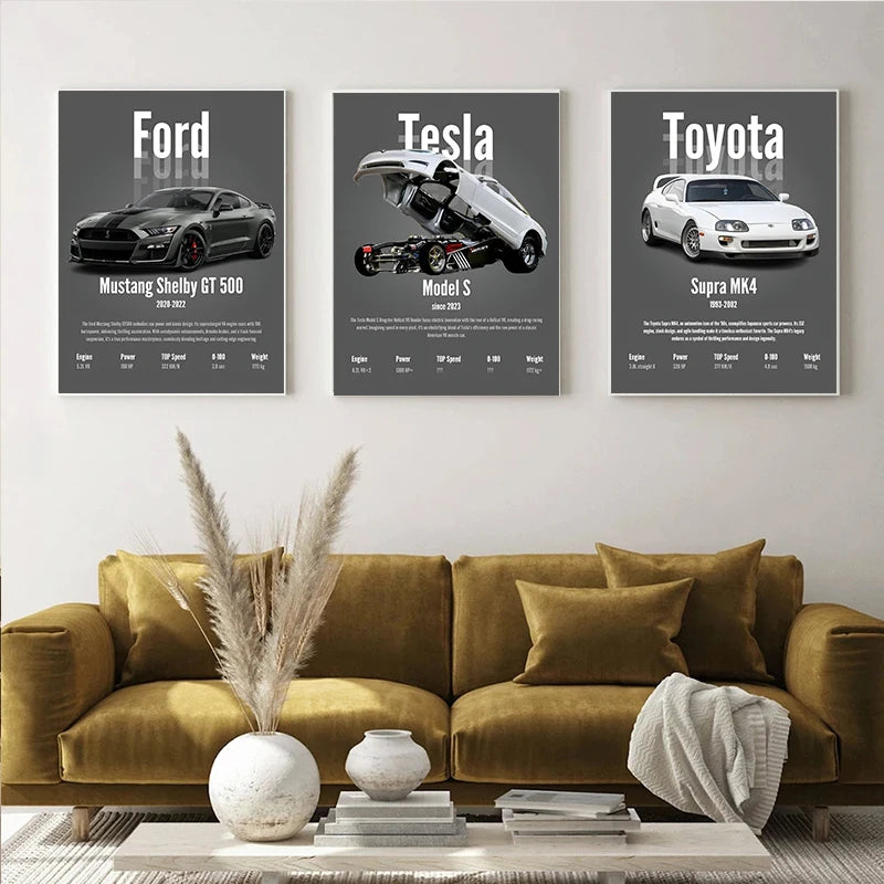 Modern Simplicity Personality mainstream The High-end Luxury Car abstract Poster Canvas Painting Living Room Wall art home Decor