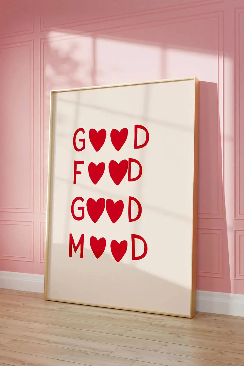 Aesthetic Kitchen Cute Cooking Wall Art Picture Nordic Canvas Painting Restaurant Decor Minimalist Heart Red Quote Poster Prints