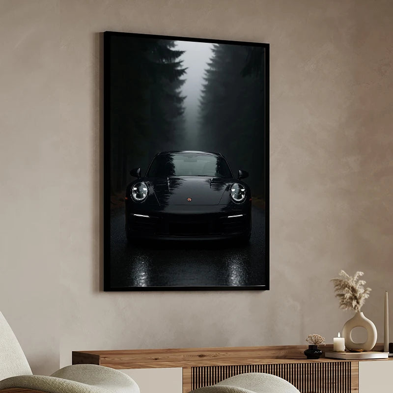 Black and White Luxury Car Art Poster Poster Canvas Painting Print Home Living Room Bedroom Entrance Bar Cafe Art Decoration