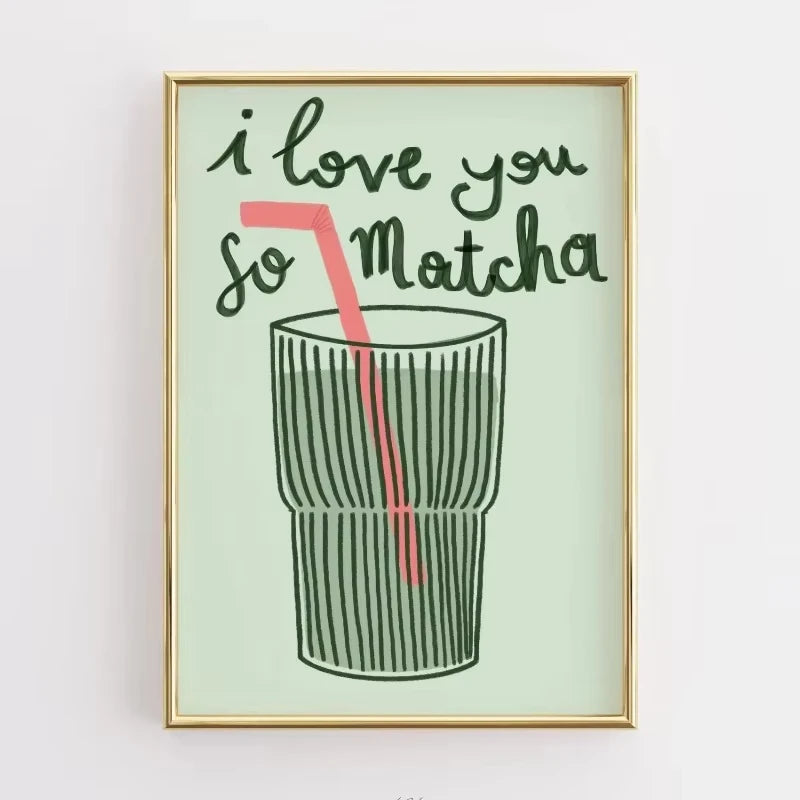 Funny Kitchen Quote Poster Retro Food Illustration Canvas Painting Print Coffee Lover Wall Art Picture Modern Kitchen Home Decor