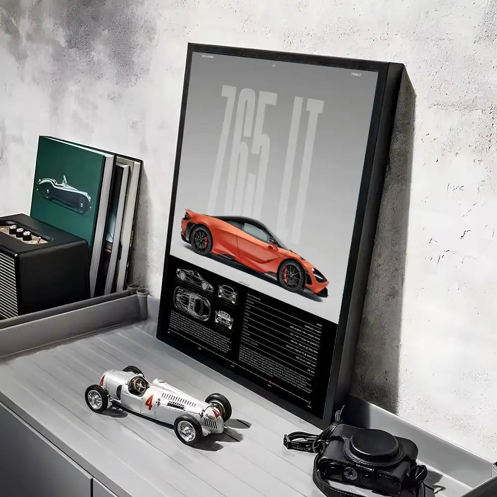 Fashion Sports Cars M_MCLarenS Design Poster Decorative Wall Art Stickers Mural Photo Print for Home Living Room Hallway Decor
