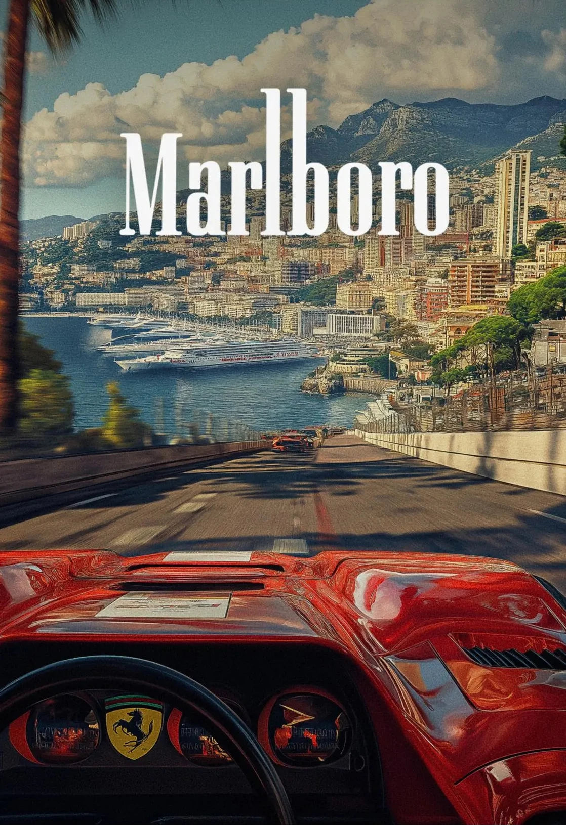 Canvas Painting Vintage Monaco Modern Fashion Racing Sports Car Photo Poster Print Wall Art For Room Home Decor Gift Wall Decor