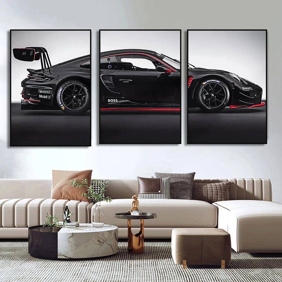 Fashion Pop Super Sports Car Luxury Racing Car GT3  Poster Canvas Painting Print HD Wall Art Living Room, Room Home Decor