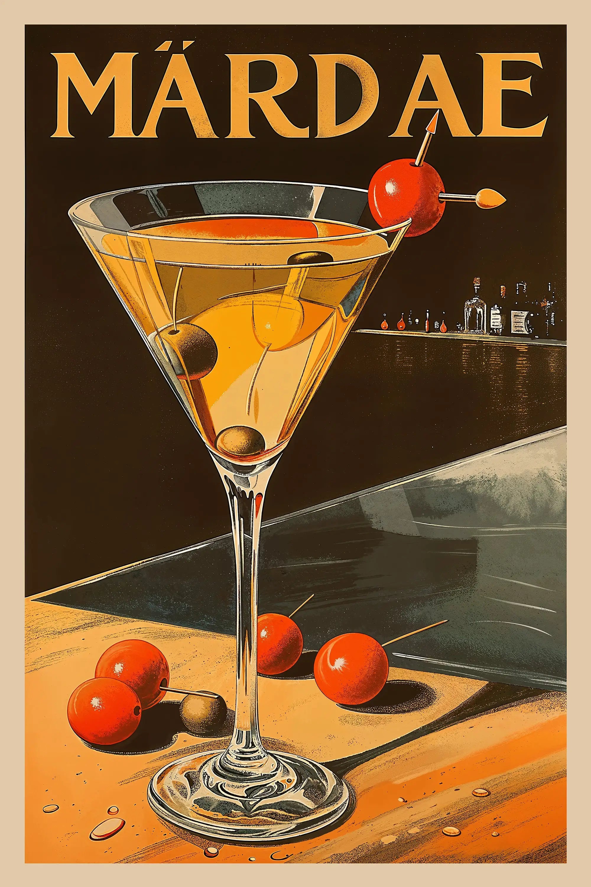 Vintage Wine Advertising Style Whiskey Illustration Bartending Poster Canvas Paintings Wall Art Pictures Bar Club Home Decor
