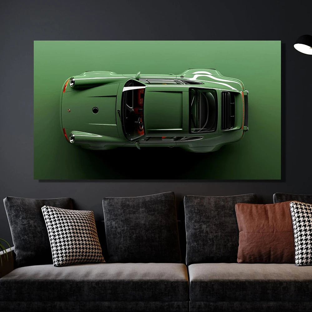 Modern Luxury Sports Car 911 Carrera Canvas Painting Classical Supercar Green Poster And Print Wall Art Living Room Home Decor