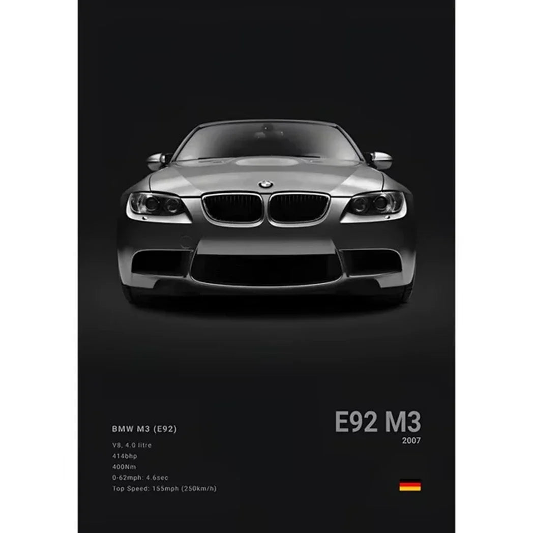Pop Art Car Wall Art Posters for Modern Home Decor Canvas Prints M2 M3 M4 M5 Z8 CSL GTS Gifts For Car Enthusiasts Pictures Print