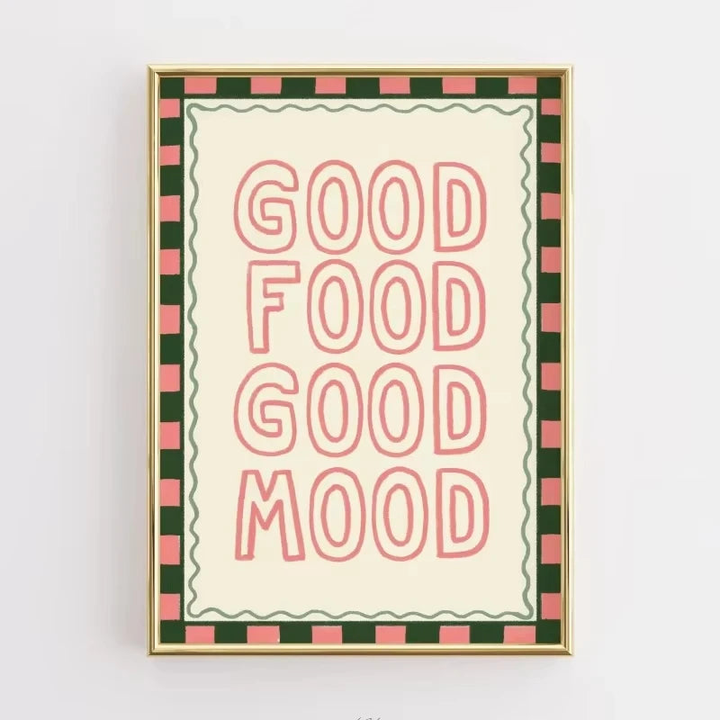 Funny Kitchen Quote Poster Retro Food Illustration Canvas Painting Print Coffee Lover Wall Art Picture Modern Kitchen Home Decor