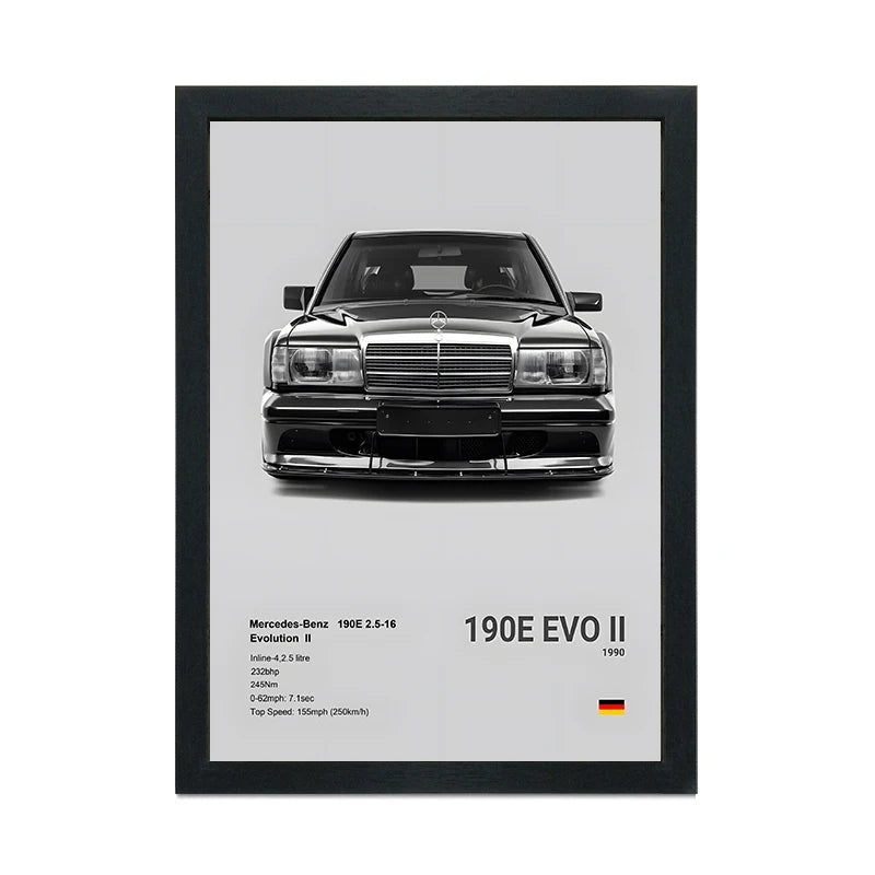 Canvas Painting Wall Art Classic Retro Car Poster and A4 Black Photo Frame 21x30CM Canvas Print Home Decoration Pictures