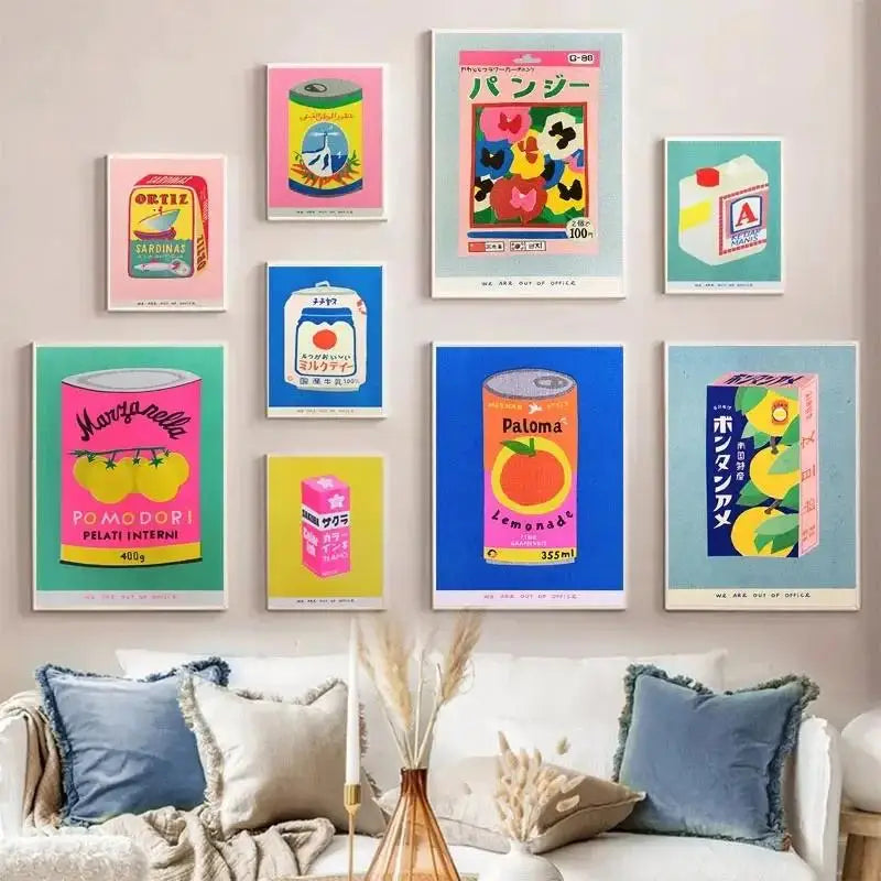 Modern Bohemian Aesthetic Wall Art  Mykonos Ibiza Miami Bondi Amalfi St Tropez Colorful HD Oil on Canvas Poster Home Decor Gift