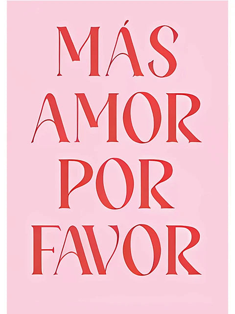 Modern More Mas Amor Por Favor Spanish Quote Canvas Prints Poster Print Pink Painting Bedroom Picture Decoration Cuadro No Frame