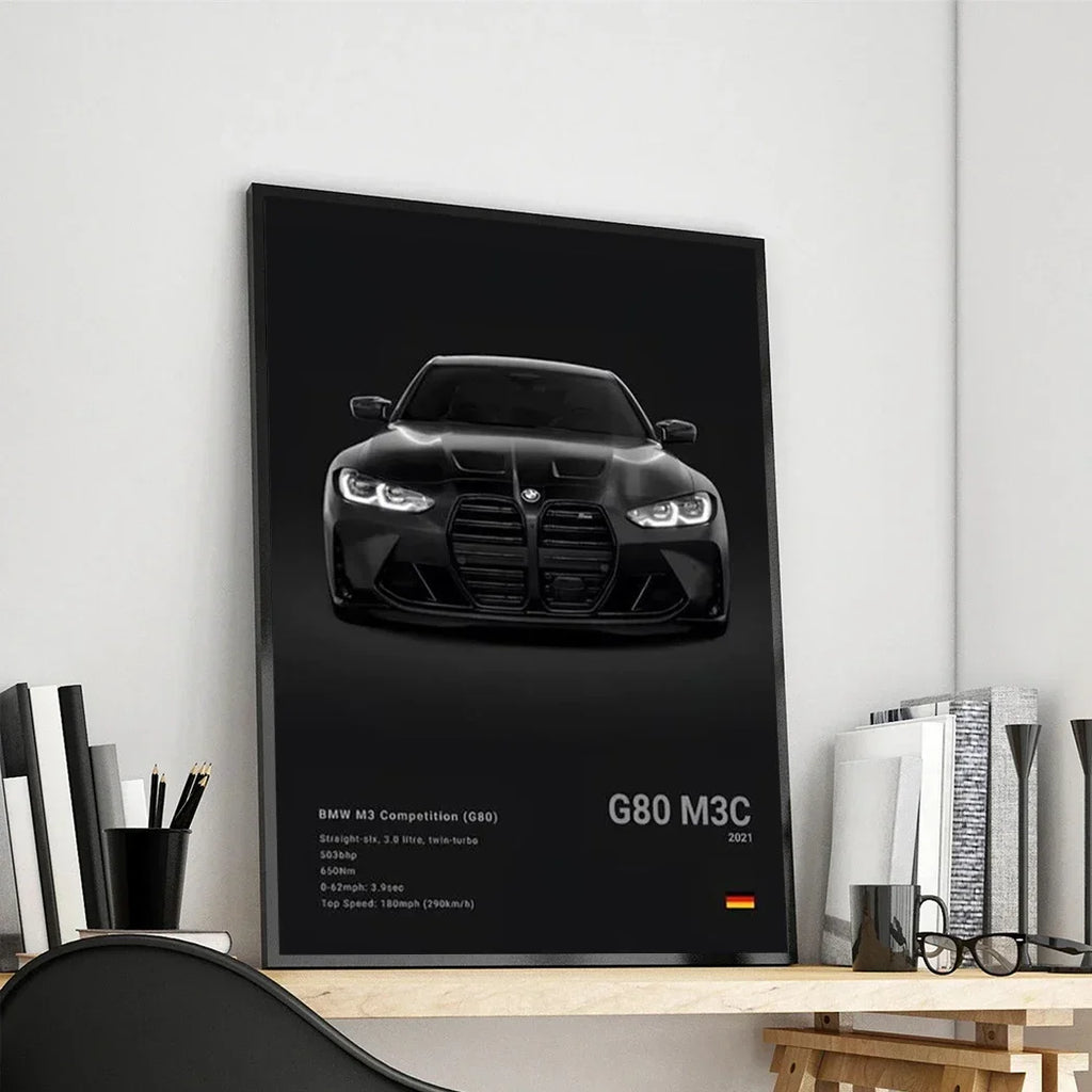 Pop Art Car Wall Art Posters for Modern Home Decor Canvas Prints M2 M3 M4 M5 Z8 CSL GTS Gifts For Car Enthusiasts Pictures Print