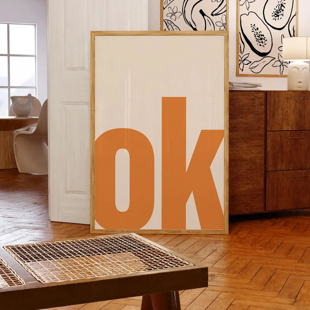 Modern Text OH HI OK Poster Prints Motivational Quote Canvas Painting Wall Art Picture for Study Studio Living Room Home Decor