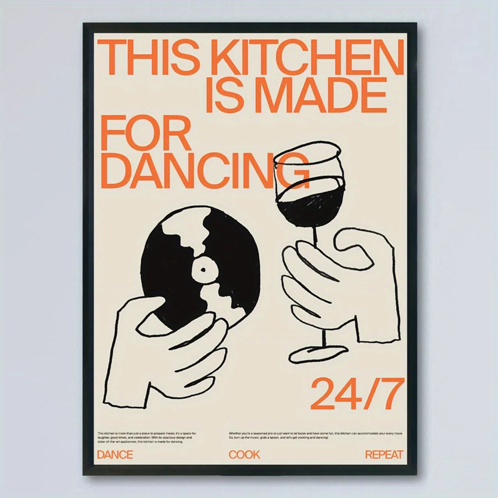 Canvas Poster This Kitchen for Dancing Wall Art Wall Painting Bedroom Office Living Room Cafe Bar Wall Home and Dorm Decorati