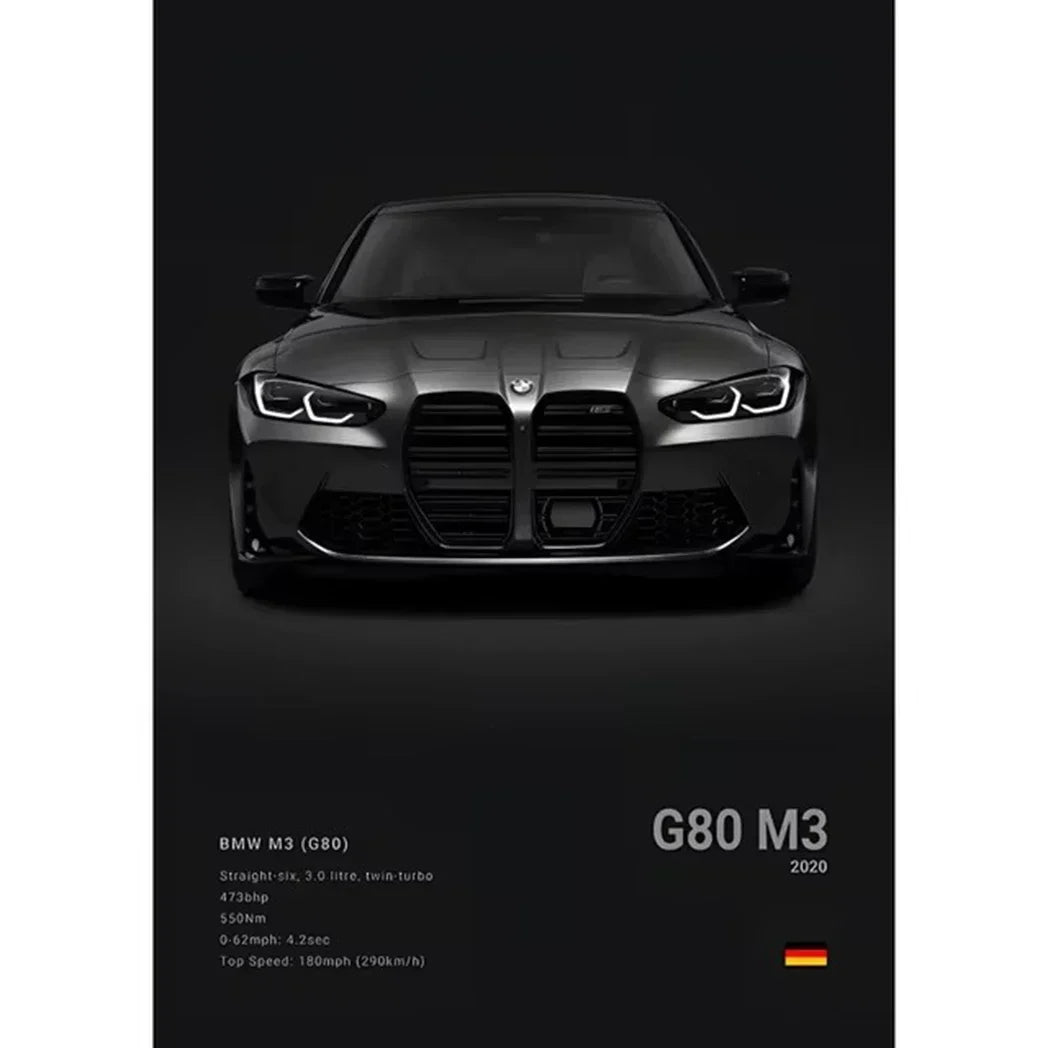 Pop Art Car Wall Art Posters for Modern Home Decor Canvas Prints M2 M3 M4 M5 Z8 CSL GTS Gifts For Car Enthusiasts Pictures Print